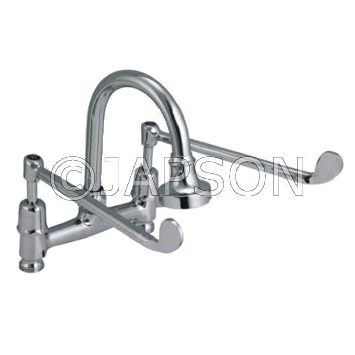 Double Elbow Action Surgical Basin Mixer, Pillar Type Double Elbow Action Surgical Basin Mixer, Pillar Type